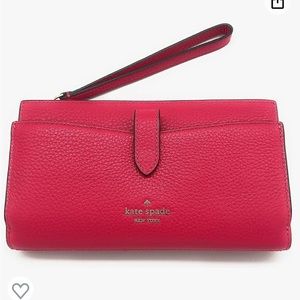 Kate Spade Pink Leather Phone Wallet Wristlet